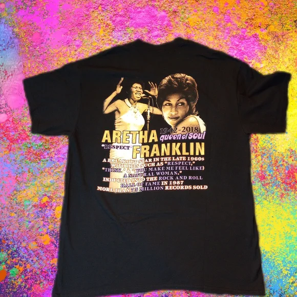 Aretha Franklin Queen Of Soul Memorial Tribute T-Shirt Motown NWOT - Picture 2 of 4